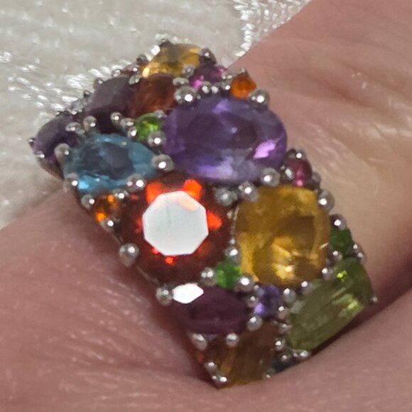 Multi gem silver ring - Picture 4 of 4